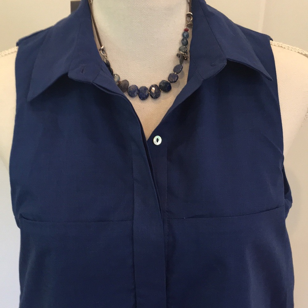Zara Trafaluc Blue Dress Tunic Empire Waist XS NWT - Picture 6 of 6